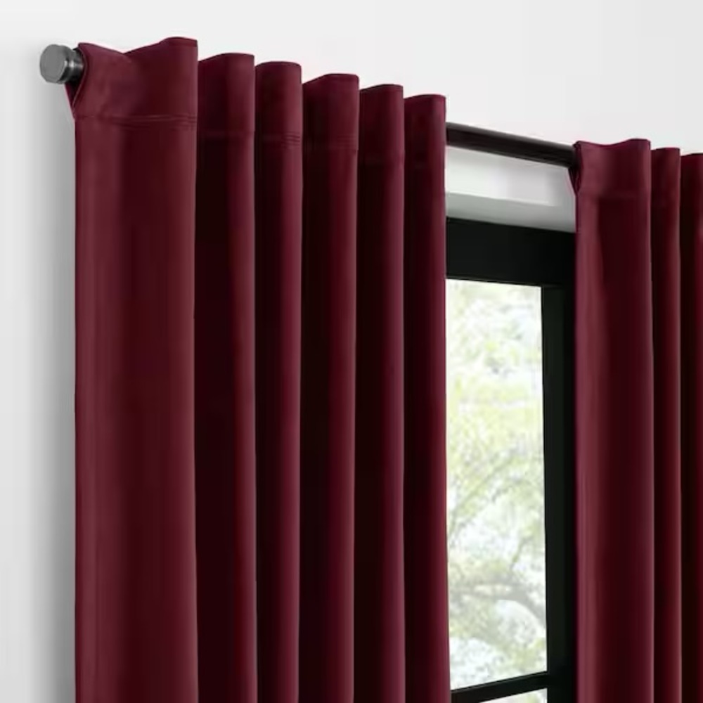 Eclipse Red Curtains Grommet Style Light Blocking